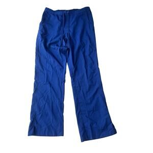 Purple Label medical scrub pants deep rich blue pockets electric waist Women M